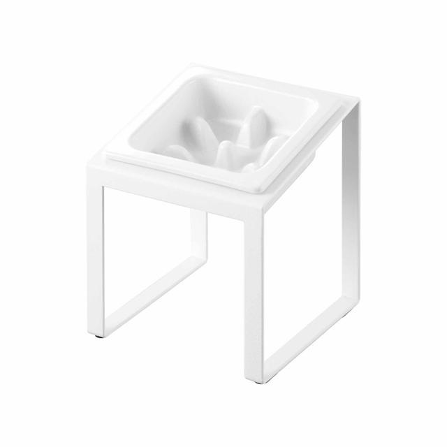 Yamazaki Nooks Slow feeder voerbak schuin - Wit