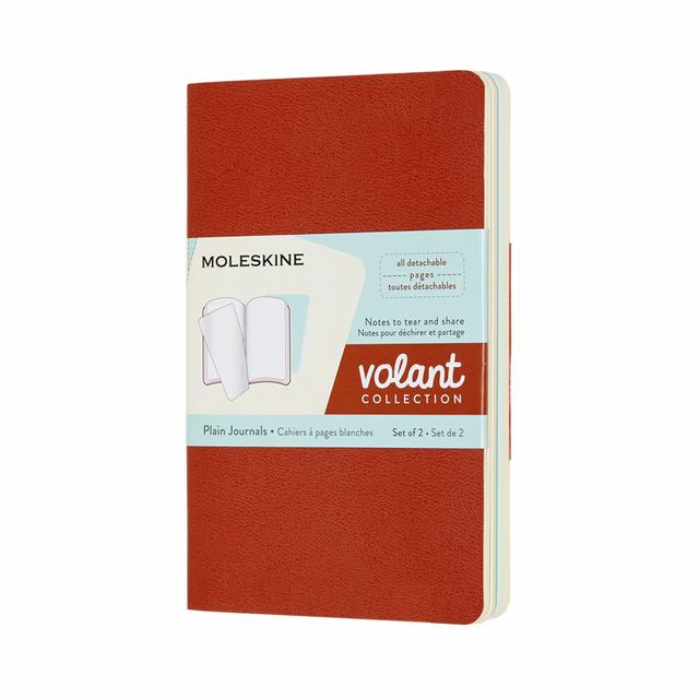 Moleskine Volant Schrift Pocket - Softcover - Blanco - Coral Orange/Aqua Blue