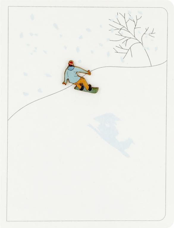 Forever Cards Ink Wood Wenskaart - Snowboarding