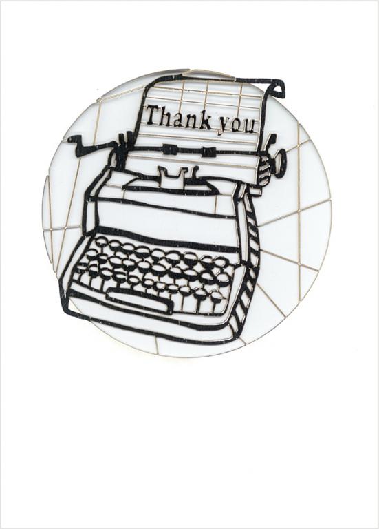 Forever Cards Laser-Cut Wenskaart - Typewriter (Thank You)