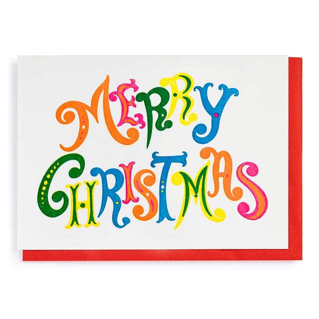 Archivist Cards Wenskaart - Colourful Merry Christmas