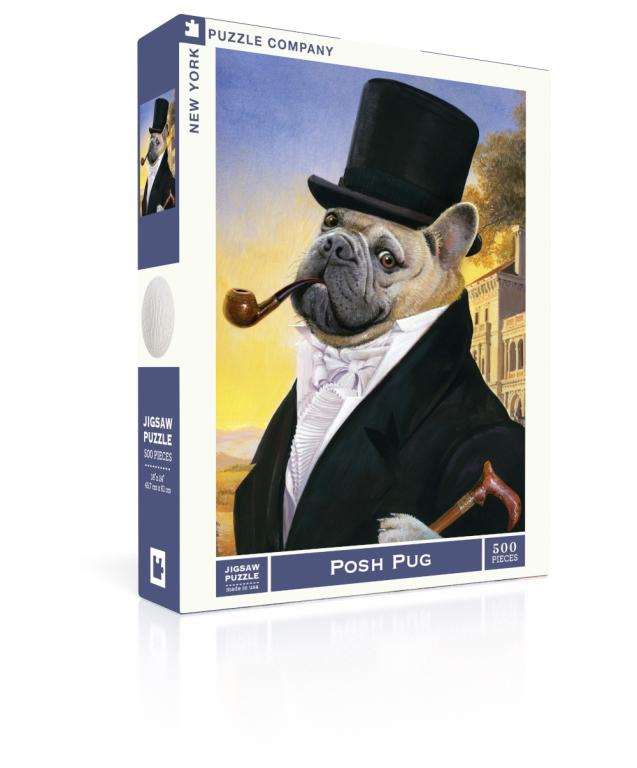 New York Puzzle Company Puzzel Posh Pug - 500 stukjes