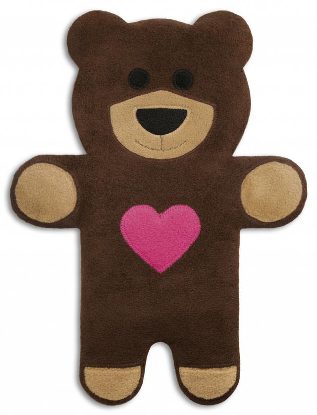 Leschi Warmtekussen Teddy heart - Bruin