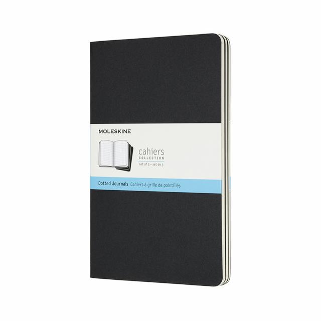Moleskine Schrift Large set van 3 - Softcover - Gestippeld - Black