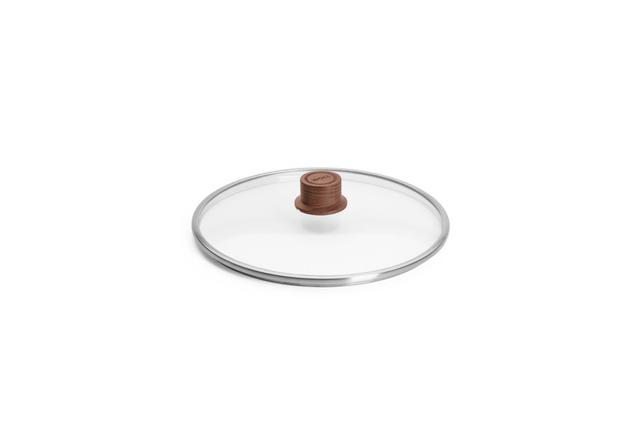 WOLL EcoLogic Deksel veiligheidsglas met houten knop - Ø280mm - Transparant