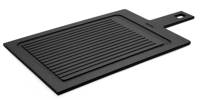 WOLL Cut & Serve Snijplank met ribbels en greep - 490x250mm - Zwart