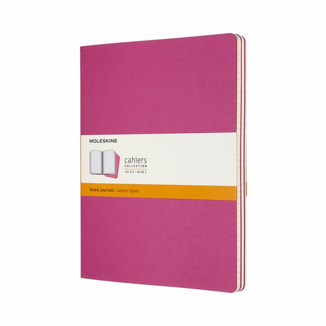 Moleskine Schrift XL set van 3 - Gelinieerd - Kinetic Pink