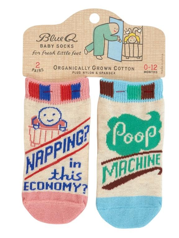 Blue Q Baby Socks - Napping/Poop Machine (set of 2 pairs)