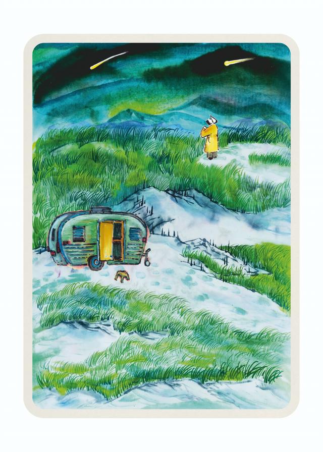 Forever Cards Dao Wenskaart - Caravan at Night