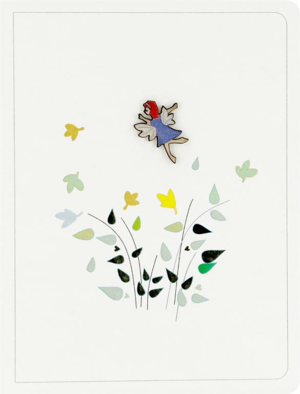 Forever Cards Ink Wood Wenskaart - Fairy Flying Up From Plants