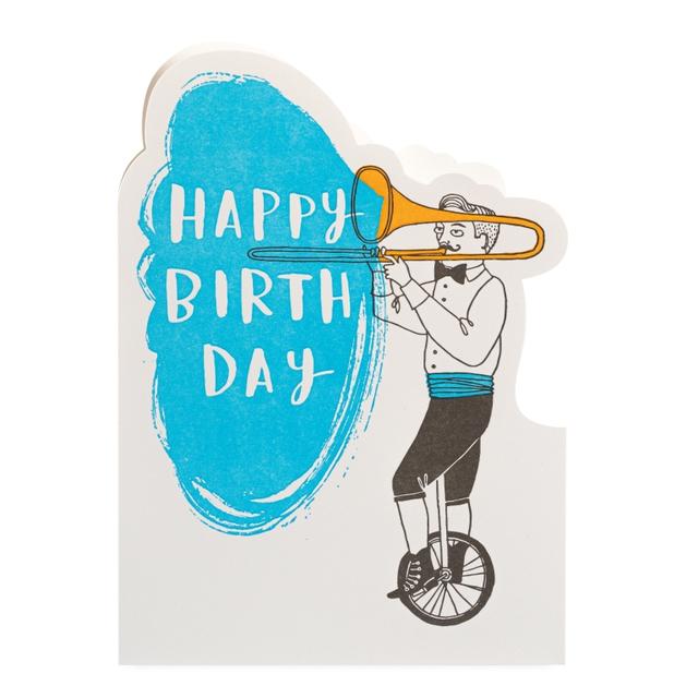 Archivist Cards Wenskaart Cut Out - Happy Birthday Trombone