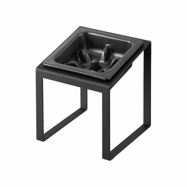 Yamazaki Nooks Slow feeder voerbak schuin - Zwart