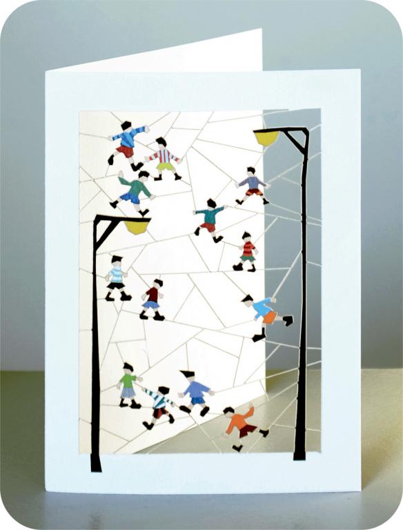 Forever Cards Laser-Cut Wenskaart - Football Under Street Lights
