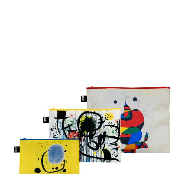 LOQI Zip Pockets - Woman, Bird and Star, May 68, Goud of Azure gerecycled