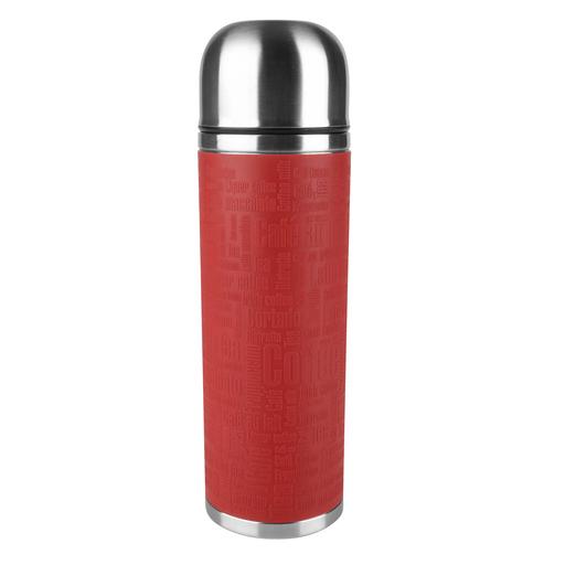 EMSA Senator Sleeve Isoleerfles Safe loc met siliconen sleeve rood - 1Ltr - RVS