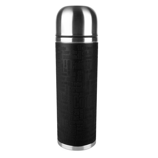EMSA Senator Sleeve Isoleerfles Safe loc met siliconen sleeve zwart - 1Ltr - RVS