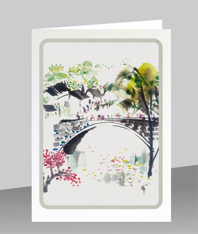 Forever Cards Dao Wenskaart - Village Bridge