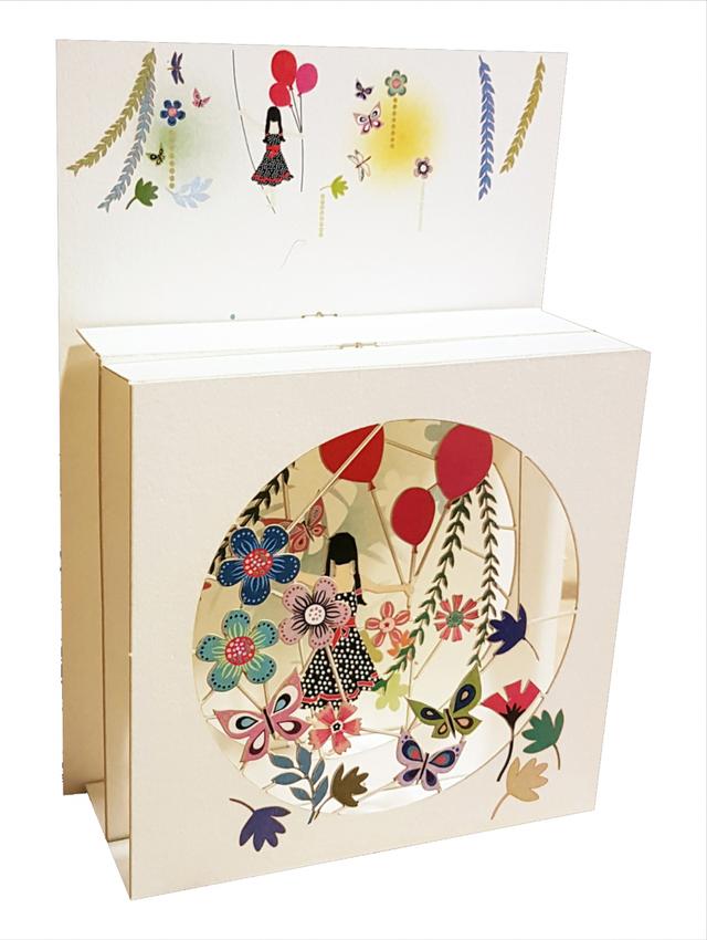 Forever Cards Magic Box Wenskaart - Birthday Magic - Girl With Balloons