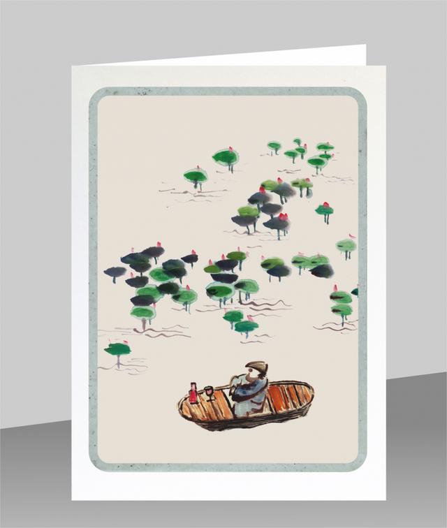 Forever Cards Dao Wenskaart - Boating with Wine