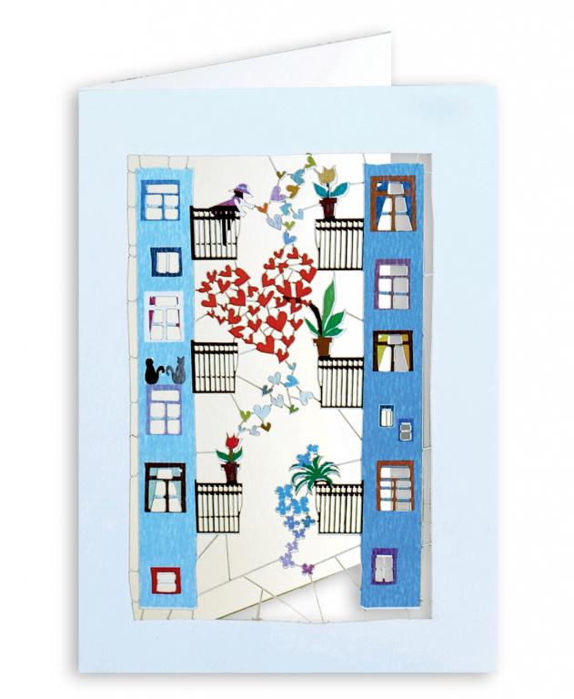 Forever Cards Laser-Cut Wenskaart - Balconies & Heart