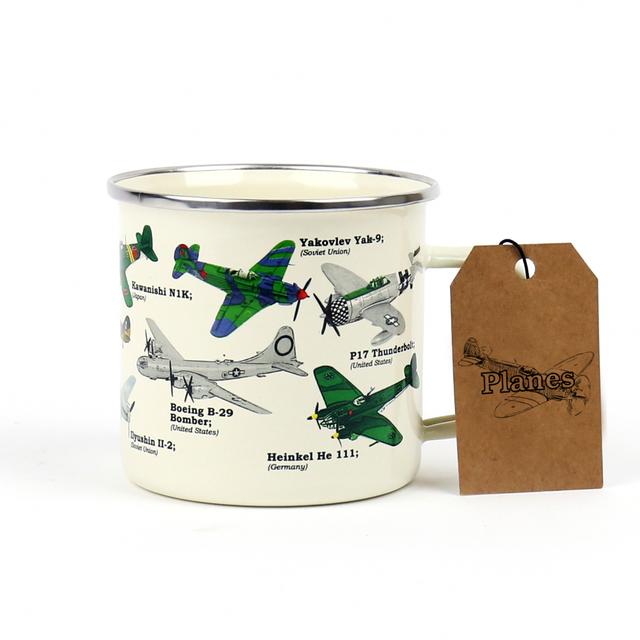 Gift Republic Mok emaille - Aeroplane