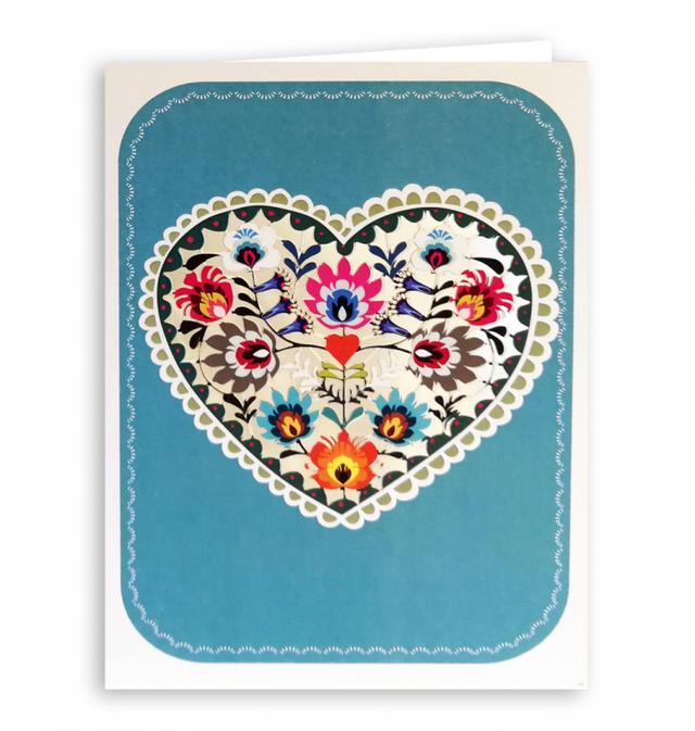 Forever Cards Laser-Cut Wenskaart - Folk Art Heart