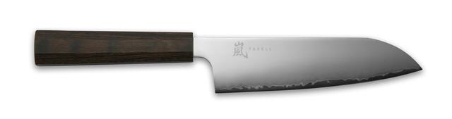 Yaxell Hana Santoku mes - L 165mm - 3 laags rvs met donkerbruin pakkahouten heft
