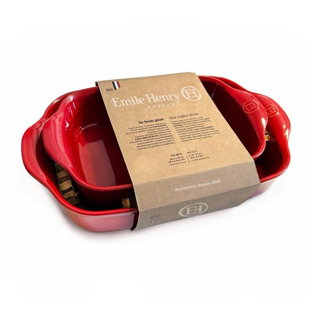 Emile Henry Schaal rechthoekig set van 2 - Grand Cru