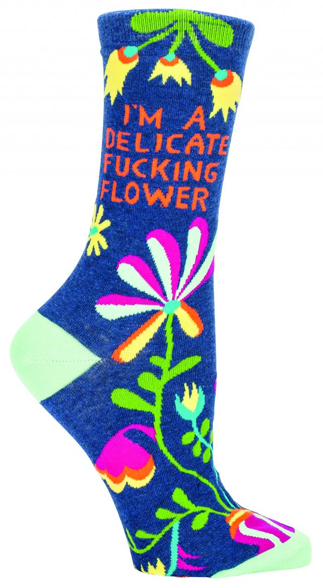 Blue Q Damessokken - Delicate Fucking Flower