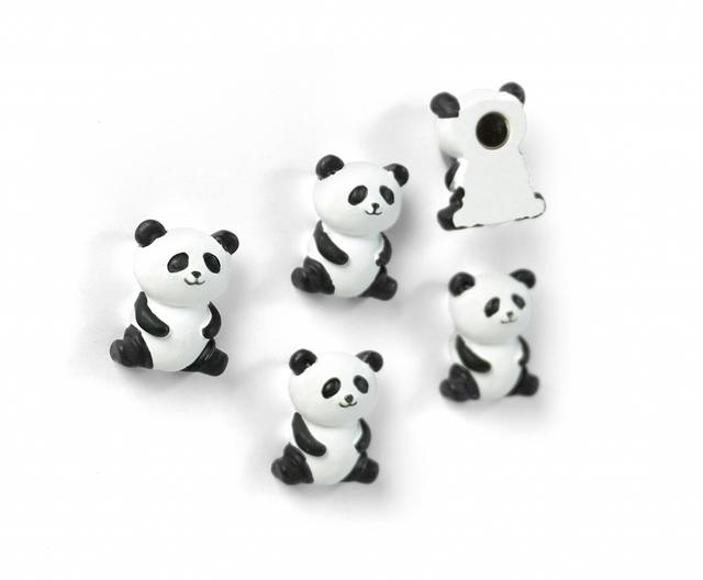 Trendform Magneten Panda - Set van 5 - Zwart/Wit