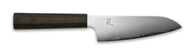 Yaxell Hana Santoku mes - L 125mm - 3 laags rvs met donkerbruin pakkahouten heft