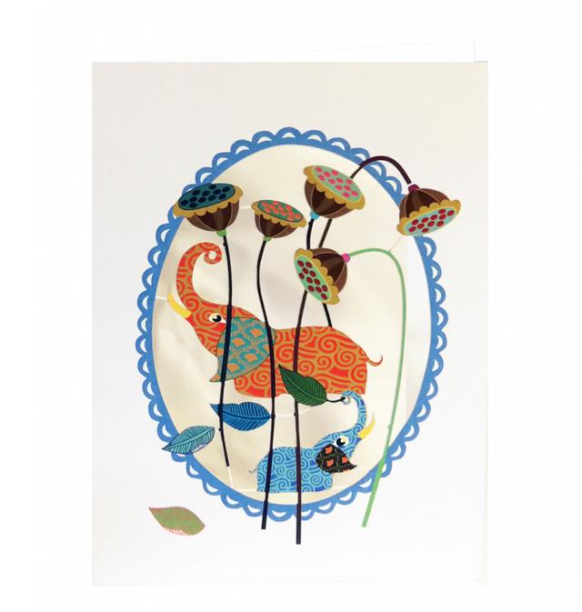 Forever Cards Laser-Cut Wenskaart - Elephants